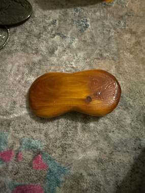 Vintage 1987 Handcrafted Solid Wood Belt Buckle Signed JMC